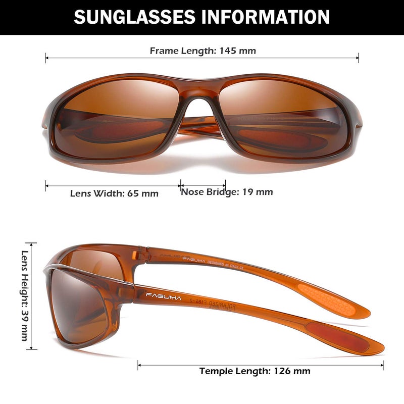 FAGUMA Polarized Sports Sunglasses For Men Cycling Driving Fishing UV400 Protection - Image 4